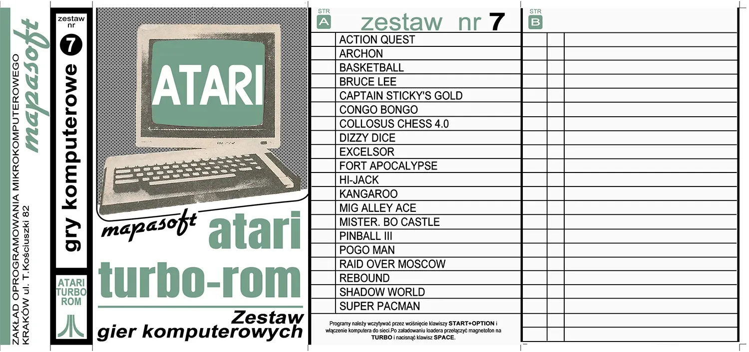 Okładka kasety - MapaSoft Turbo ROM zestaw 7