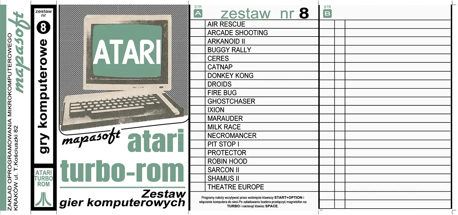 Okładka kasety - MapaSoft Turbo ROM zestaw 8