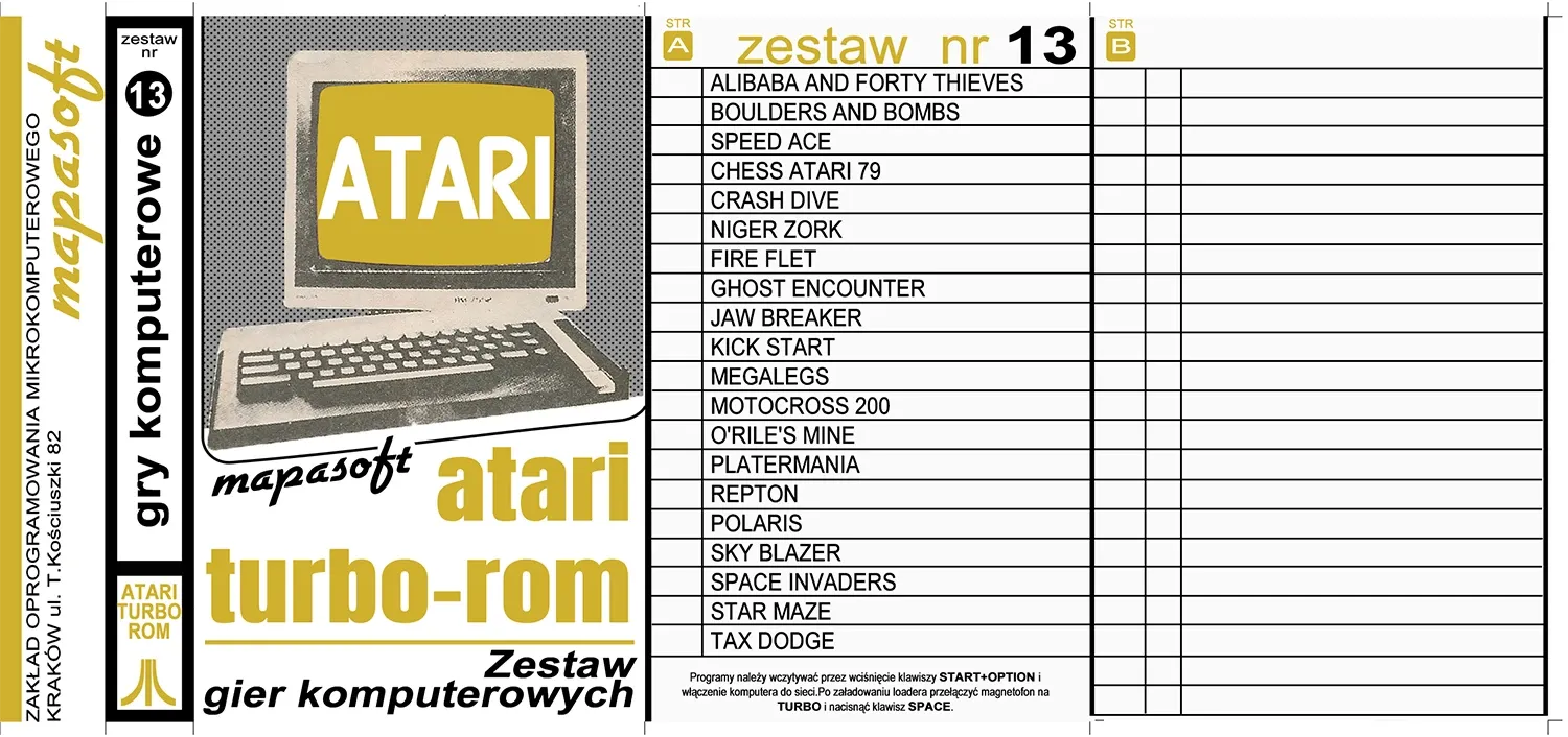 Okładka kasety - MapaSoft Turbo ROM zestaw 13