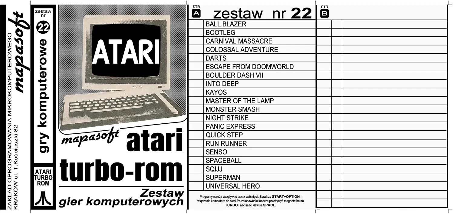 Okładka kasety - MapaSoft Turbo ROM zestaw 22